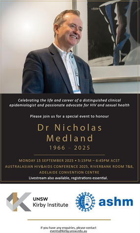 Livestreamed event Monday 15th September: dedication to Dr Nicholas Medland
